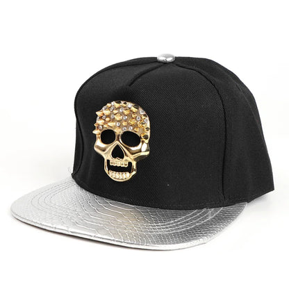 Doitbest Summer Women Baseball Cap Men Girls Metal Snapback Caps Skull Flat brim Autumn Unisex Female Hip Hop Sun Hat Gorras