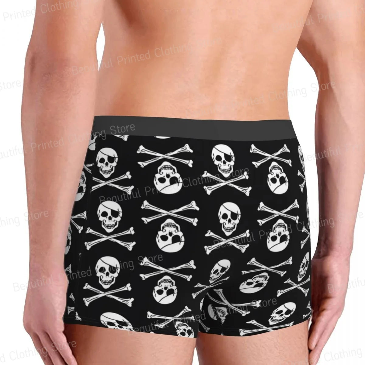 Skull And Crossbones (black) Man's Boxer Briefs Monster High Highly Breathable Underwear Top Quality Print Shorts Birthday Gifts