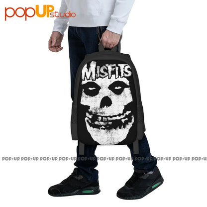 Tultex Misfits Distressed Skull Classic Backpack Large Capacity Travel Softback Sports Style Multi-function