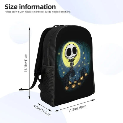 Custom Nightmare Before Christmas Backpacks for Men Women School College Student Bookbag Skellington Halloween Skull Bags