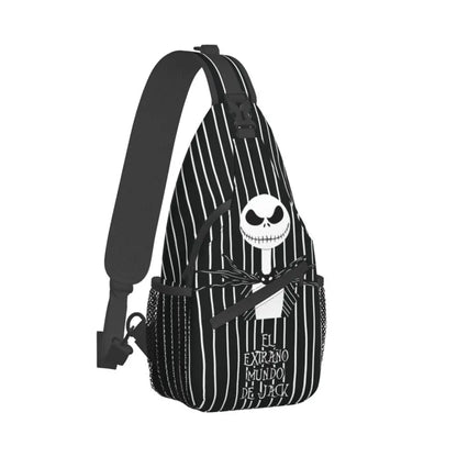 Custom Halloween Skull Jack Sling Crossbody Backpack Men Tim Burton Christmas Horror Movie Shoulder Chest Bag for Hiking