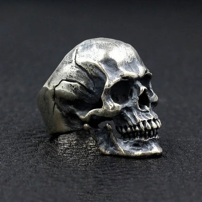 Retro Skull Large Ring For Men Silver Color Punk Gothic Rock Hiphop Ring Handmade Designer Jewelry Biker Accessories Unisex Gift