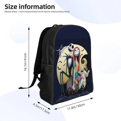 Custom Nightmare Before Christmas Backpacks for Men Women School College Student Bookbag Skellington Halloween Skull Bags