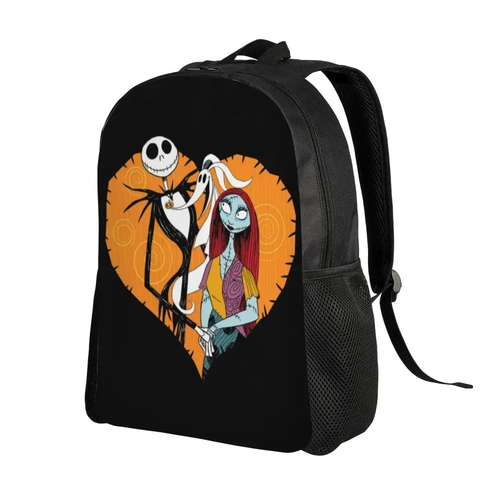 Custom Nightmare Before Christmas Backpacks for Men Women School College Student Bookbag Skellington Halloween Skull Bags