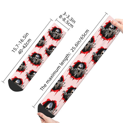 Novelty Mens Funny Jokers Skull Gun Dress Socks Unisex Comfortable Warm 3D Printed Gothic Skeleton Crew Socks