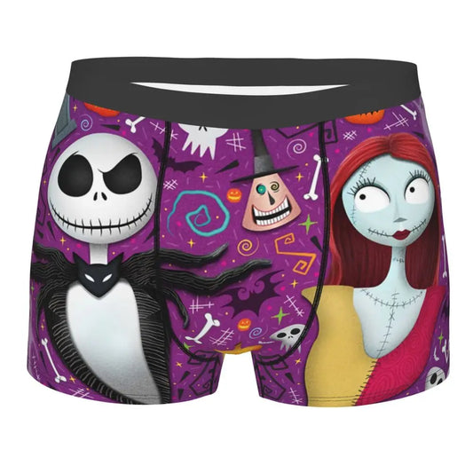 Custom Horror Movie Tim Burton Christmas Boxer Shorts For Men Halloween Skull Jack Underwear Panties Briefs Soft Underpants