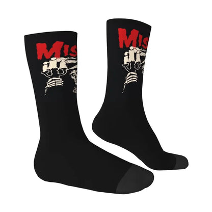 Misfits Skull Funny Socks for Men Women Male Unisex Crazy Street Style Printed Happy Crew Sock with Print Summer