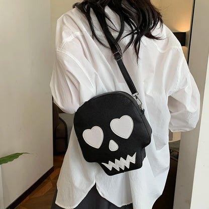 Creative Halloween Purse Skull Ghost Crossbody Bag for Women Men Novelty Purse Crossbody Shoulder Bag Funny Halloween Gift