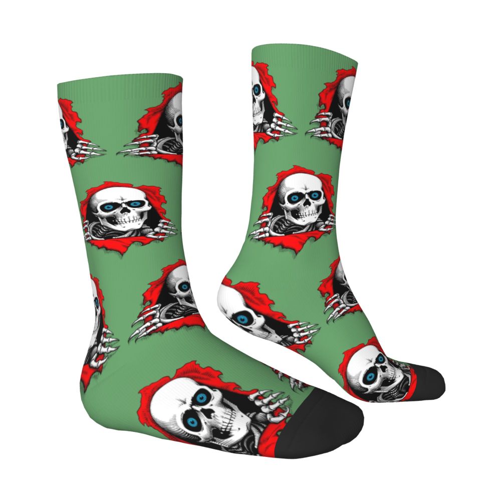 Novelty Mens Funny Jokers Skull Gun Dress Socks Unisex Comfortable Warm 3D Printed Gothic Skeleton Crew Socks