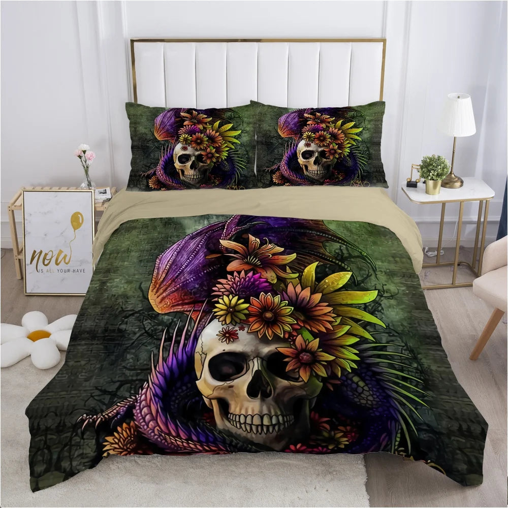 Skull Deadpool Duvet cover set 240x220 200x200 Bedding set Twin Queen King Double Bed linens Quilt cover Bedclothes Big hand