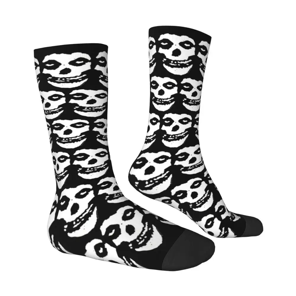 Misfits Skull Funny Socks for Men Women Male Unisex Crazy Street Style Printed Happy Crew Sock with Print Summer