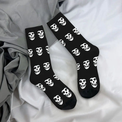 Winter Warm Fashion Men's Women's Misfits Skull Socks Sweat Absorbing Basketball Socks