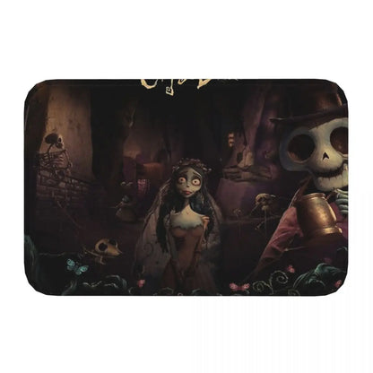 Tim Burton's Corpse Bride Bath Mat Victor And Emily Doormat Kitchen Carpet Outdoor Rug Home Decoration