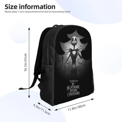 Custom Nightmare Before Christmas Backpacks for Men Women School College Student Bookbag Skellington Halloween Skull Bags