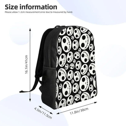 Custom Nightmare Before Christmas Backpacks for Men Women School College Student Bookbag Skellington Halloween Skull Bags