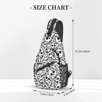 Horror Skeleton Gothic Death Skull Crossbody Sling Backpack Men Custom Shoulder Chest Bag for Traveling Daypack