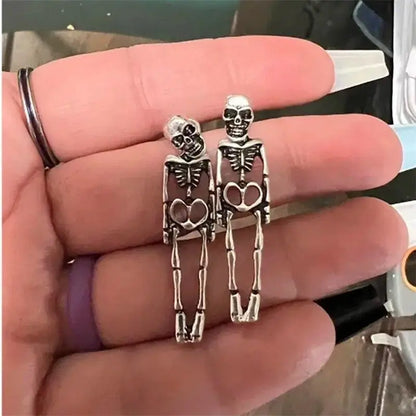 Halloween Skull Skeleton Drop Earrings for Women Punk Charm Ghost Spider Web Dangle Earrings Jewelry Gift