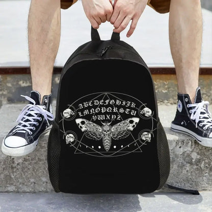 Skulls And Roses Backpack for Women Men School College Students Bookbag Fits 15 Inch Laptop Gothic Moth Bags