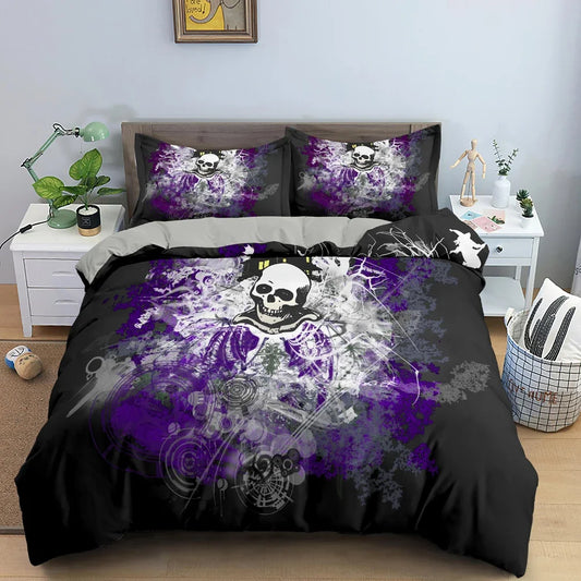 3D Skull Print Bedding Set Skeleton Duvet Cover Comforter Covers For Bedroom Twin King Size Quilt Cover With Pillowcase 2/3 PCS