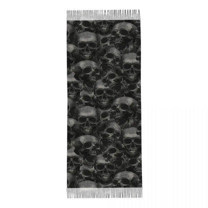 Cool Skull Scarf for Women Fall Winter Shawls and Wrap Halloween Cartoon Long Shawl Scarf for Daily Wear