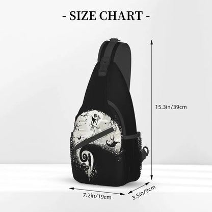 Custom Halloween Skull Jack Sling Crossbody Backpack Men Tim Burton Christmas Horror Movie Shoulder Chest Bag for Hiking