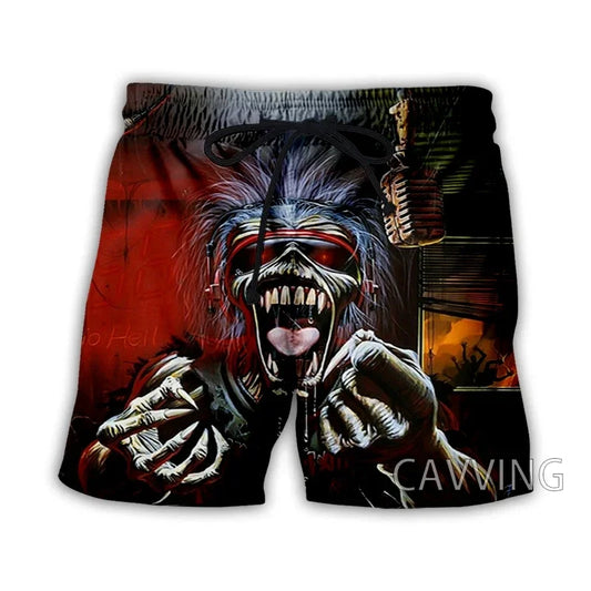 New Fashion 3D Printed Gothic Retro Horror Skull Summer Beach Shorts Street Men Quick Drying Vacation Casual Fashion Shorts