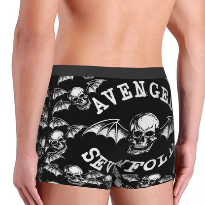 Avenged Sevenfold Deathbat Halloween Horror Skull Underpants Breathbale Panties Male Underwear Print Shorts Boxer Briefs