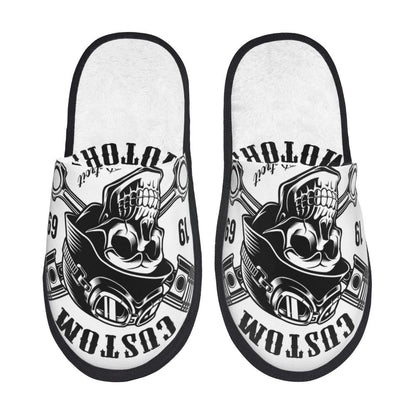 Personalized Mexican Day Of The Dead Skull Comfy Scuff Memory Foam Slippers Women Halloween Bedroom House Shoes