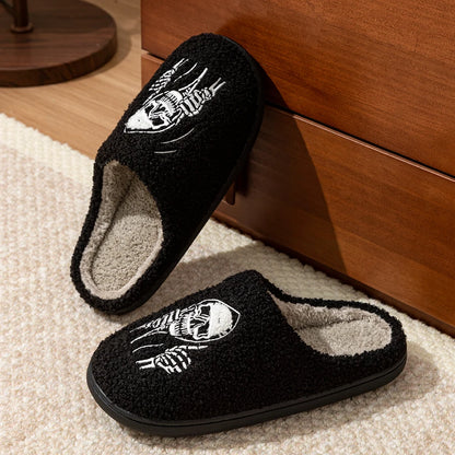 Halloween Funny Skull Face Women's Slippers Indoor Soft Good Breathable Comfortable Slipper Couple Fashion Winter Cotton Shoes