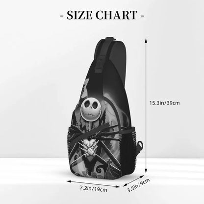 Custom Halloween Skull Jack Sling Crossbody Backpack Men Tim Burton Christmas Horror Movie Shoulder Chest Bag for Hiking