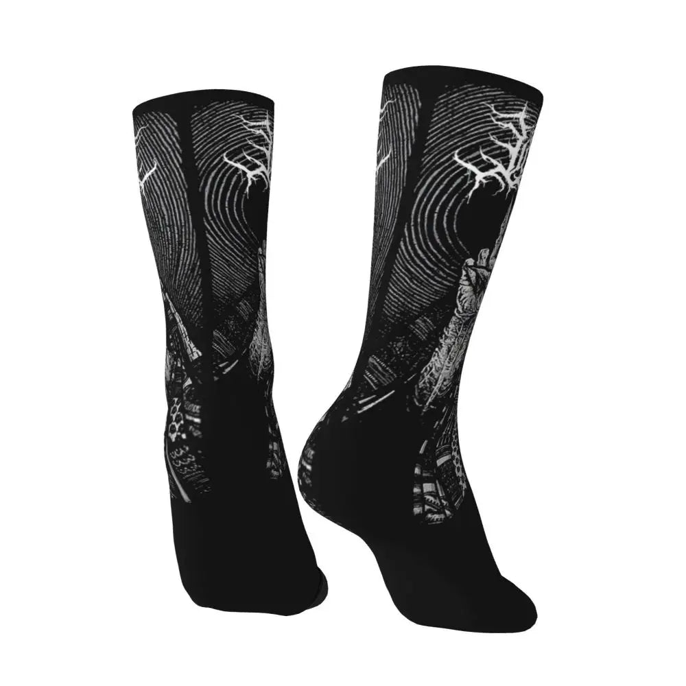 Autumn Winter Fashion Unisex Lorna Shore Deathcore Skull Socks Breathable Skateboard Socks