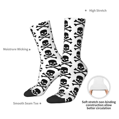 Funny Happy Men's Socks Mexican Skull Vintage Harajuku Skeleton Skull Bone Hip Hop Seamless Crew Crazy Sock Gift Pattern Printed