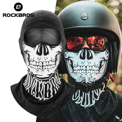 ROCKBROS Moto Bike Scarf Mask Skull Print Motocycle Full Face Mask Balaclava Breathable Helmet Cool Mask Training HeadScarf