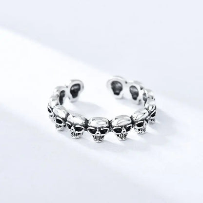 New in 925 Sterling Silver Skull Adjustable Rings For Women Vintage Wedding Jewelry   Dropshipping