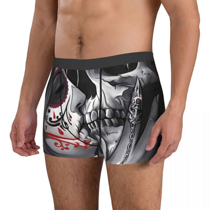 Sexy Boxer Sugar Skull Shorts Panties Men Underwear Day of the Dead Polyester Underpants for Male S-XXL