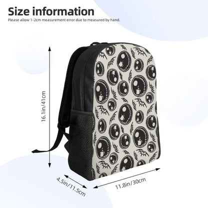 Custom Nightmare Before Christmas Backpacks for Men Women School College Student Bookbag Skellington Halloween Skull Bags