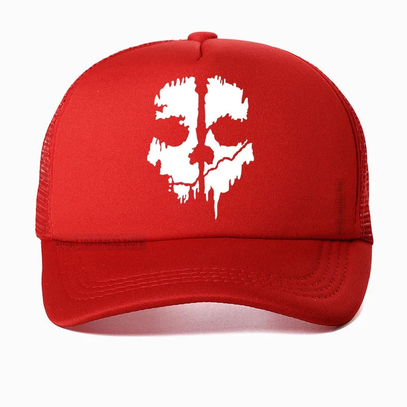 Call Of Duty FPS Shooting Game hat  For Men Fashion Ghost Head Skull print Baseball Cap cool men Mesh Breathable sunhat bone