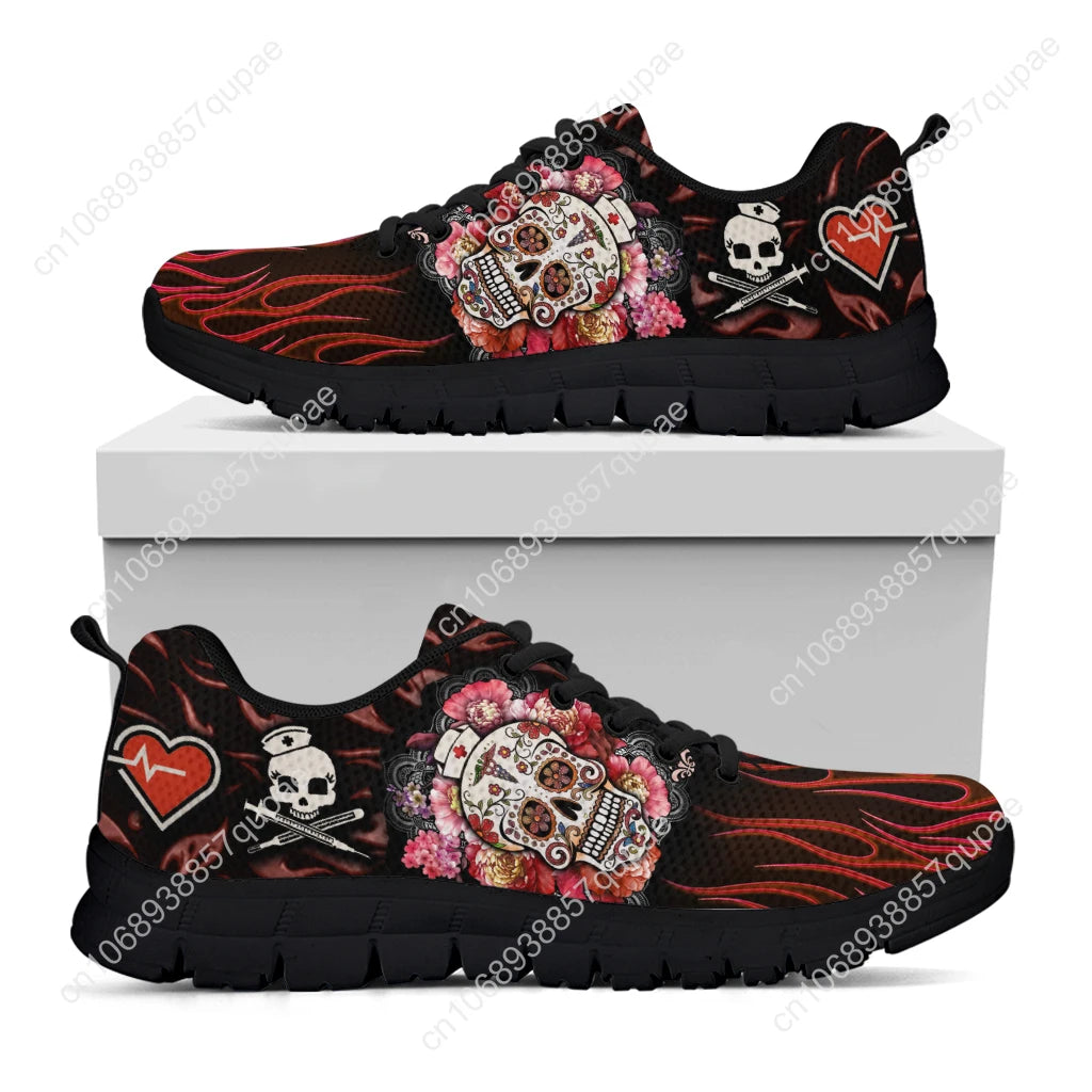 New Nurse Skull Design Sports Shoes Mens Womens Teenager Breathable Sneakers Casual Custom High Quality Couple Shoe