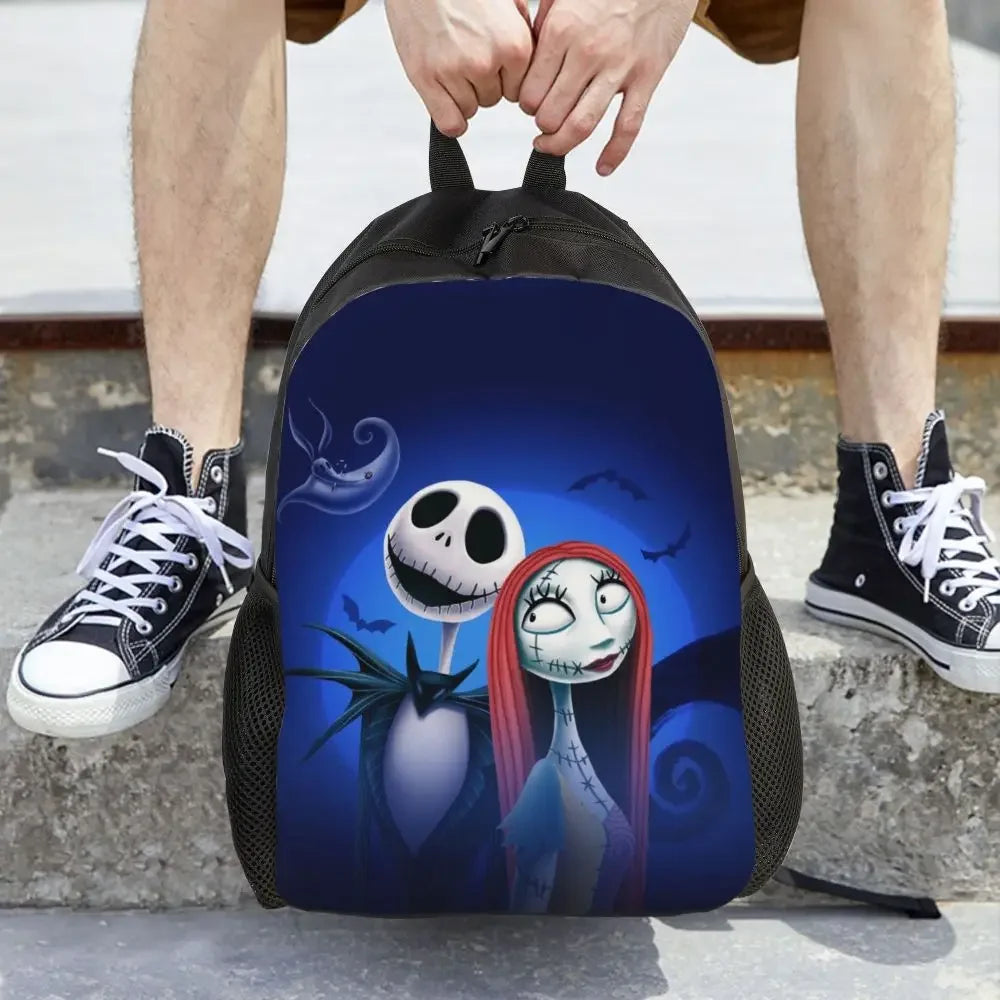 Custom Nightmare Before Christmas Backpacks for Men Women School College Student Bookbag Skellington Halloween Skull Bags