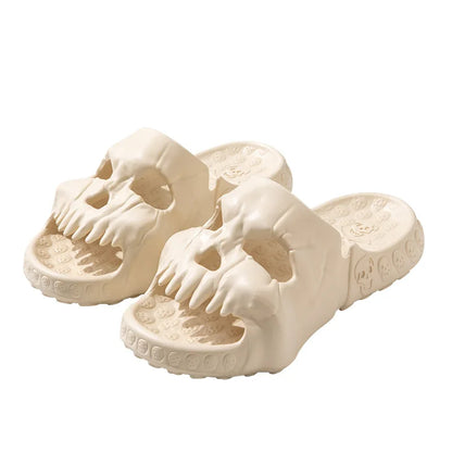 Summer Personalized Skull Slides for Women Men Soft EVA Could Slipper Flat Unisex Beach Sandals Casual Couple Fun Flip Flop