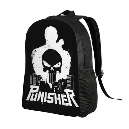 Customized Superhero Backpack Men Women Basic Bookbag for College School Punisher Skull Symbol Bags