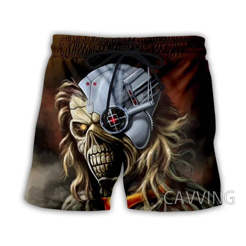 New Fashion 3D Printed Gothic Retro Horror Skull Summer Beach Shorts Street Men Quick Drying Vacation Casual Fashion Shorts