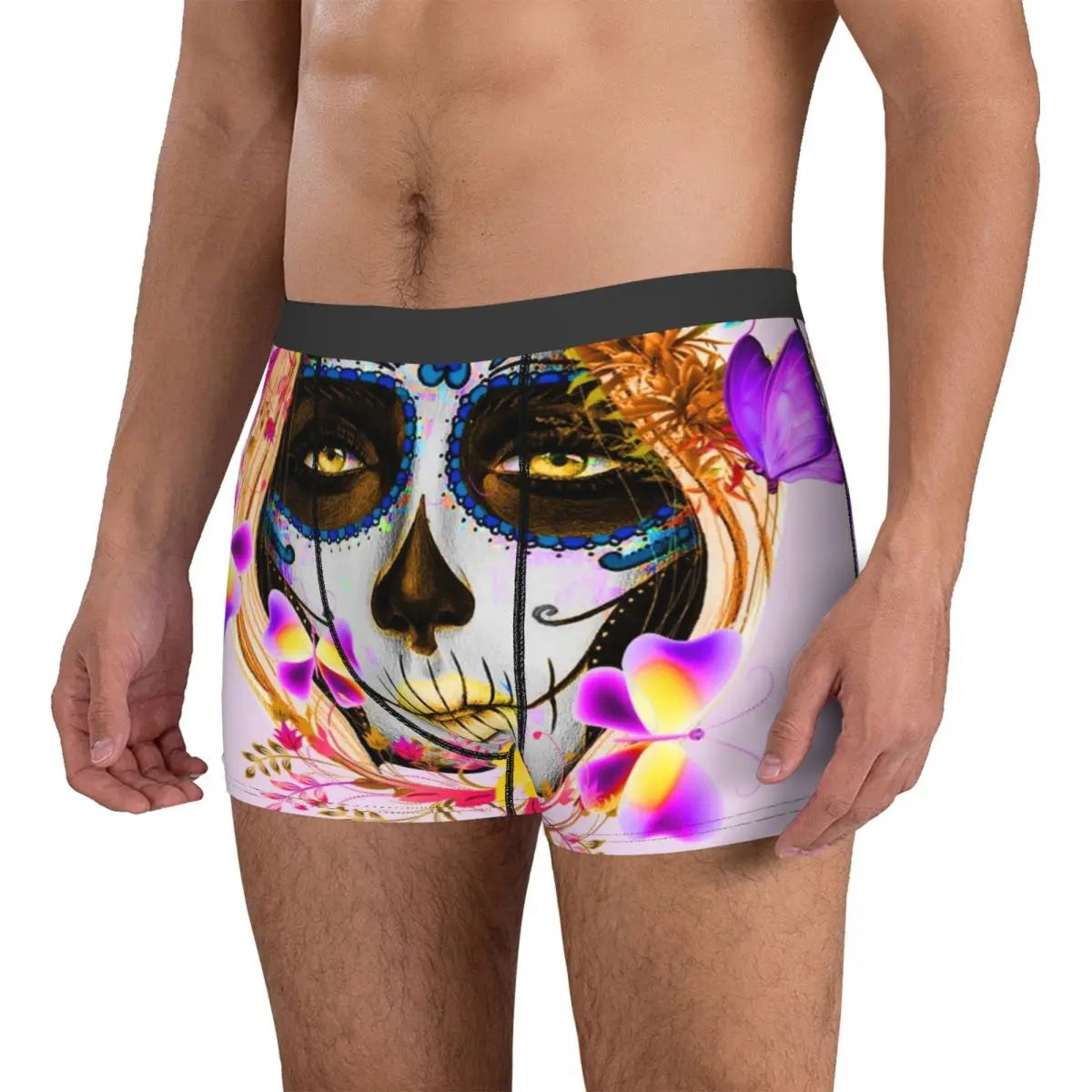 Catrina Mexican Sugar Skull Lady Men's Underwear Boxer Briefs Shorts Panties Novelty Soft Underpants for Male S-XXL