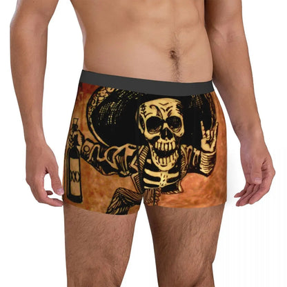 Humor Boxer Posada Day Of The Dead Outlaw Shorts Panties Men Underwear Skull Mid Waist Underpants for Male S-XXL