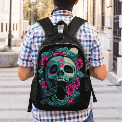 Skull Eyes Travel Backpack Women Men School Laptop Bookbag Halloween College Student Daypack Bags