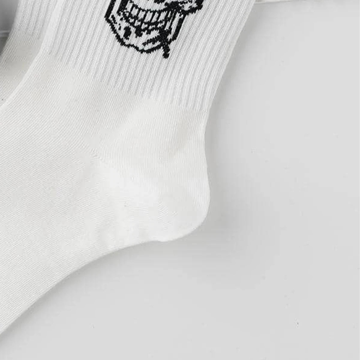 Pairs Men Skull Pattern Fashion Versatile Crew Socks, Halloween Dy, For Daily Life