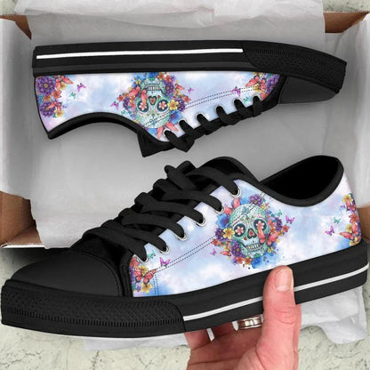 Hot Shoes Sugar Skull Prints Fashion Mens Womens Casual Lace-up Vulcanized Shoes Classic Vulcanized Shoes for Ladies Sneakers