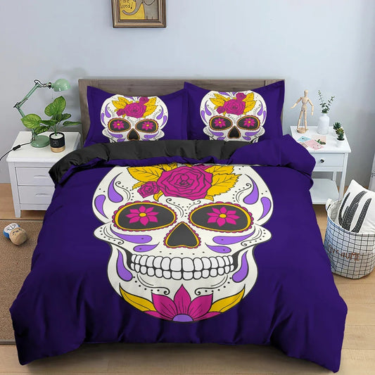 3D Skull Print Bedding Set Skeleton Duvet Cover Comforter Covers For Bedroom Twin King Size Quilt Cover With Pillowcase 2/3 PCS