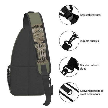 Vintage Skeleton Punishers Skull Crossbody Sling Backpack Men Custom Chest Shoulder Bag for Cycling Camping Daypack