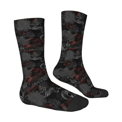 Skull Flowers Socks Gym 3D Print Boy Girls Mid-calf Sock